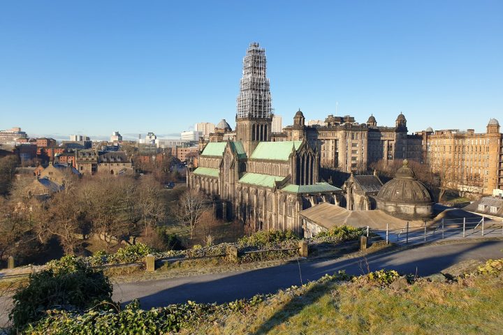 a castle like building in a city