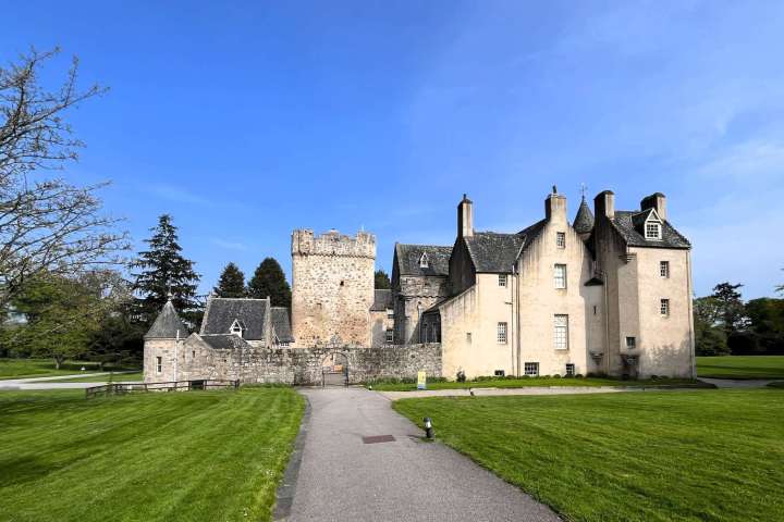 a castle on top of a stone building
