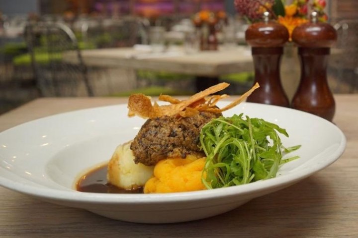 a plate of food on a table