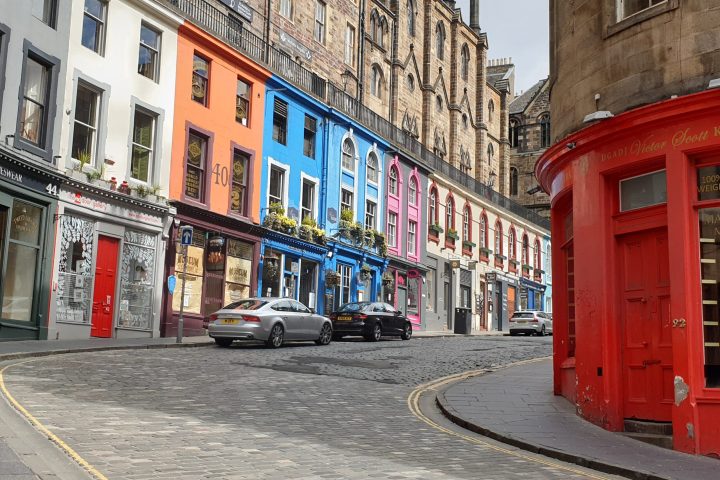 a double decker bus on a city street